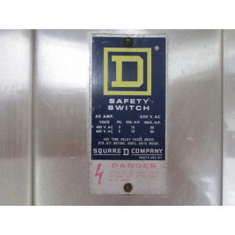 Square D H362DS Schneider Electric Safety Switch SS - Used