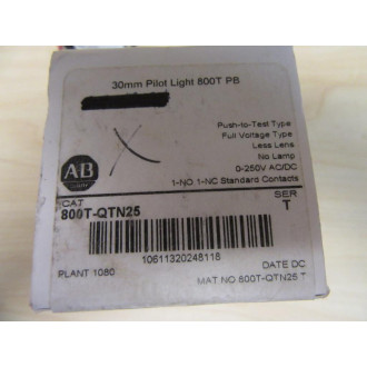 Allen Bradley 800T-QTN25 Push Button Switch