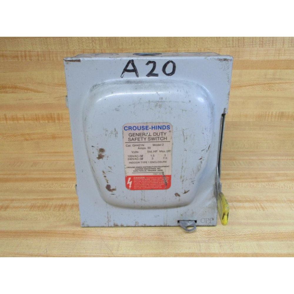 Crouse - Hinds GH421N Cooper General Duty Safety Switch Model 2 - Used