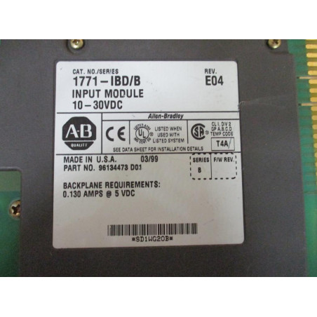 Allen Bradley 1771-IBD Input Module 1771IBD Ser.B,Rev.E04, 96134473 D01 - Used