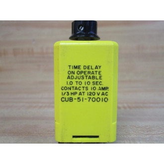 Potter & Brumfield CUB-51-70010 Relay CUB5170010 1.0 To 10 Sec. - Used