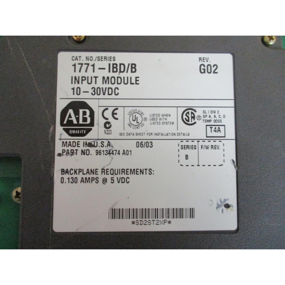 Allen Bradley 1771-IBD Input Module 1771IBD Ser.B, Rev.G02, Cracked - Used