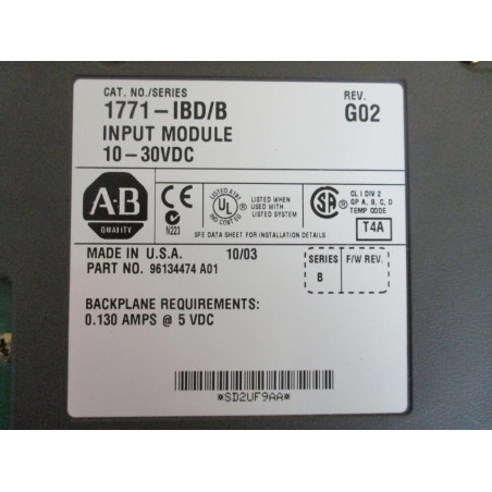 Allen Bradley 1771-IBD Input Module 1771IBD Ser.B,Rev.G02,96134474 A01 - Used