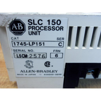 Allen Bradley 1745-LP151 Processor 1745LP151 Ser.C Frn.6 WO Terminal Covers - Used