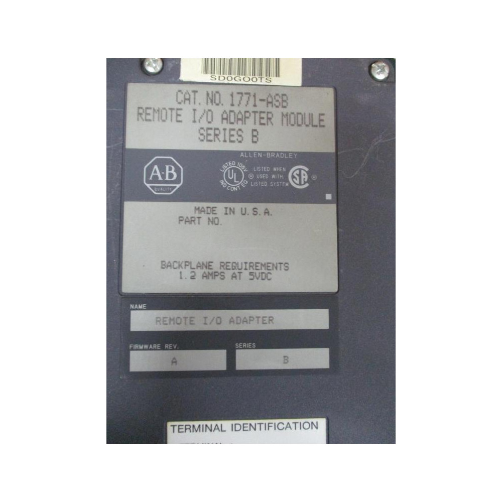 Allen Bradley 1771-ASB Module Ser.B, FW Rev. A - Used