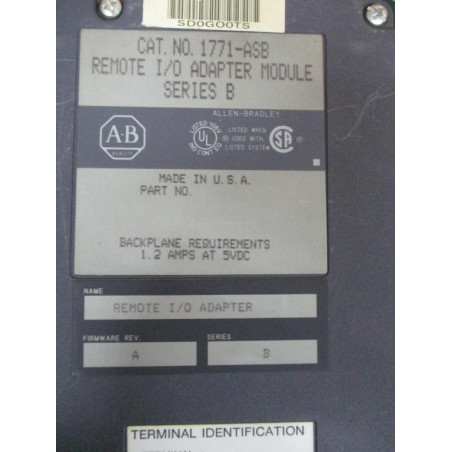 Allen Bradley 1771-ASB Module Ser.B, FW Rev. A - Used
