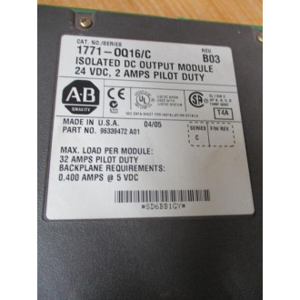 Allen Bradley 1771-OQ16 OP Module Ser.C,Rev.B03,96339472 A01 - Used