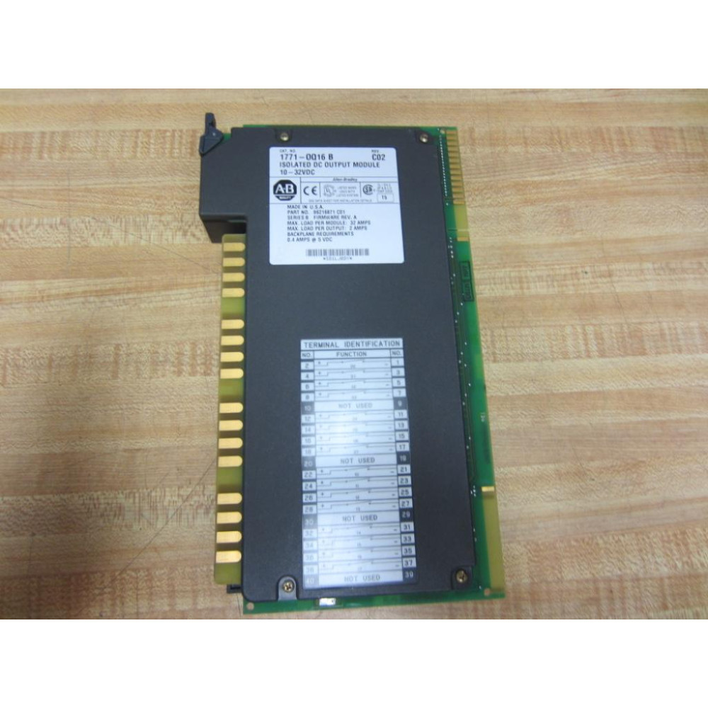 Allen Bradley 1771-OQ16 OP Module Ser.B,Rev.C02,FW Rev.A,96216871 C01 - Used Allen Bradley 1771-OQ16 OP Module Ser.B,Rev.C02,FW Rev.A,96216871 C01 - Used