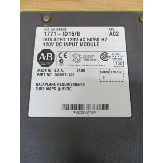 Allen Bradley 1771-OQ16 OP Module Ser.A,FW Rev.A, 96091432 Rev.B01 - Used