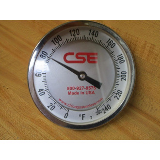 Chicago Stainless Equipment 9128305 CSE Bi-Metal Thermometer - New No Box
