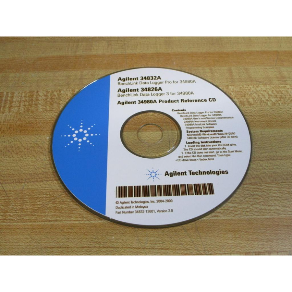 Agilent Technologies 34832-13601 Drivers And Software CD 3483213601 - Used