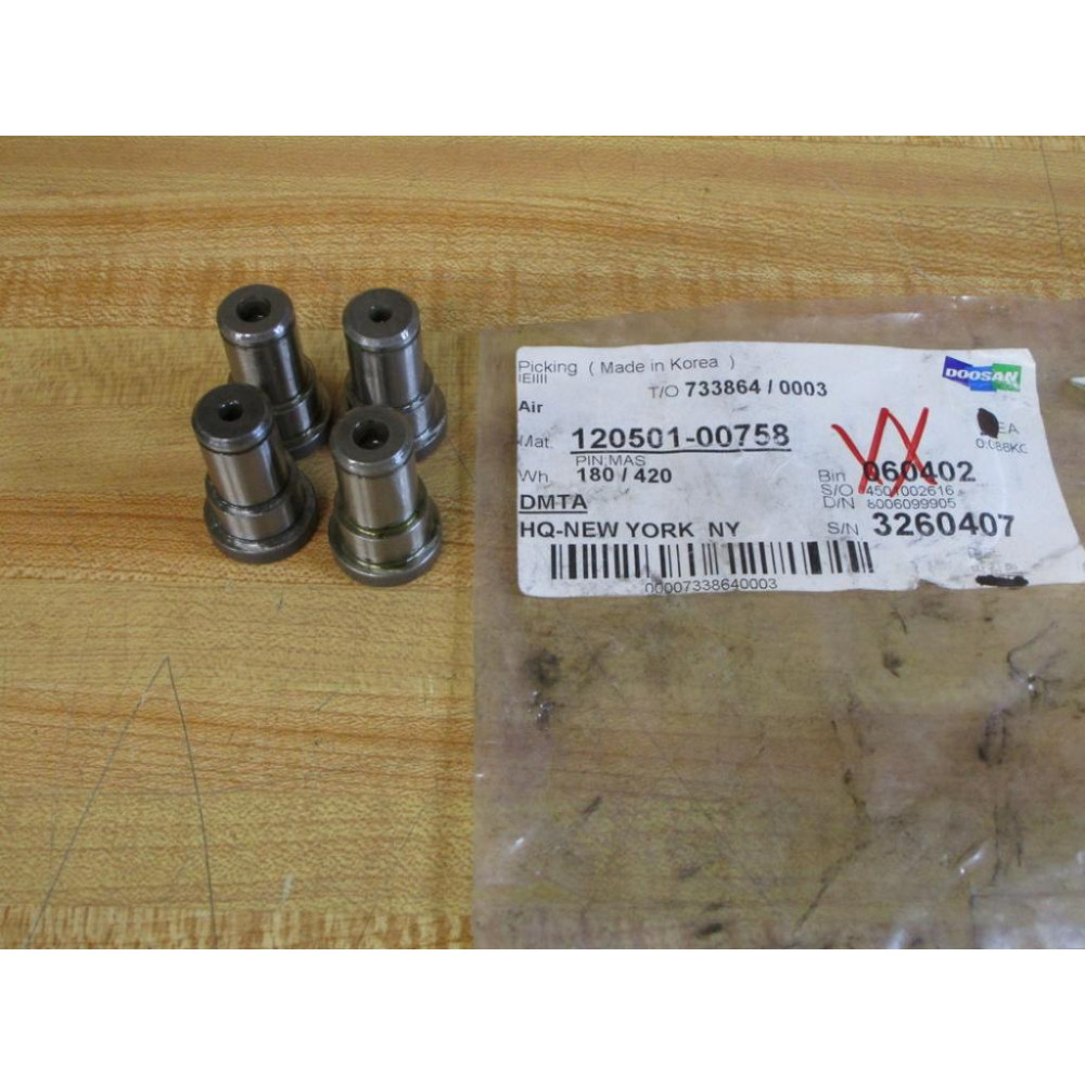 Doosan 120501-00758 MAS Pin 12050100758 (Pack of 4)