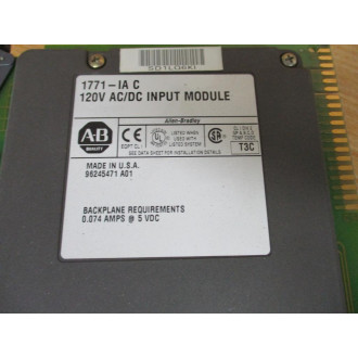 Allen Bradley 1771-IA Module 1771-1A Ser.C, 96245471 A01 - Used