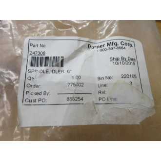 Dorner Mfg. 247306 Spindle, Idler 6"