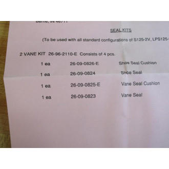 Ex-Cell-O 26-96-2110-E Vane Kit 26962110E