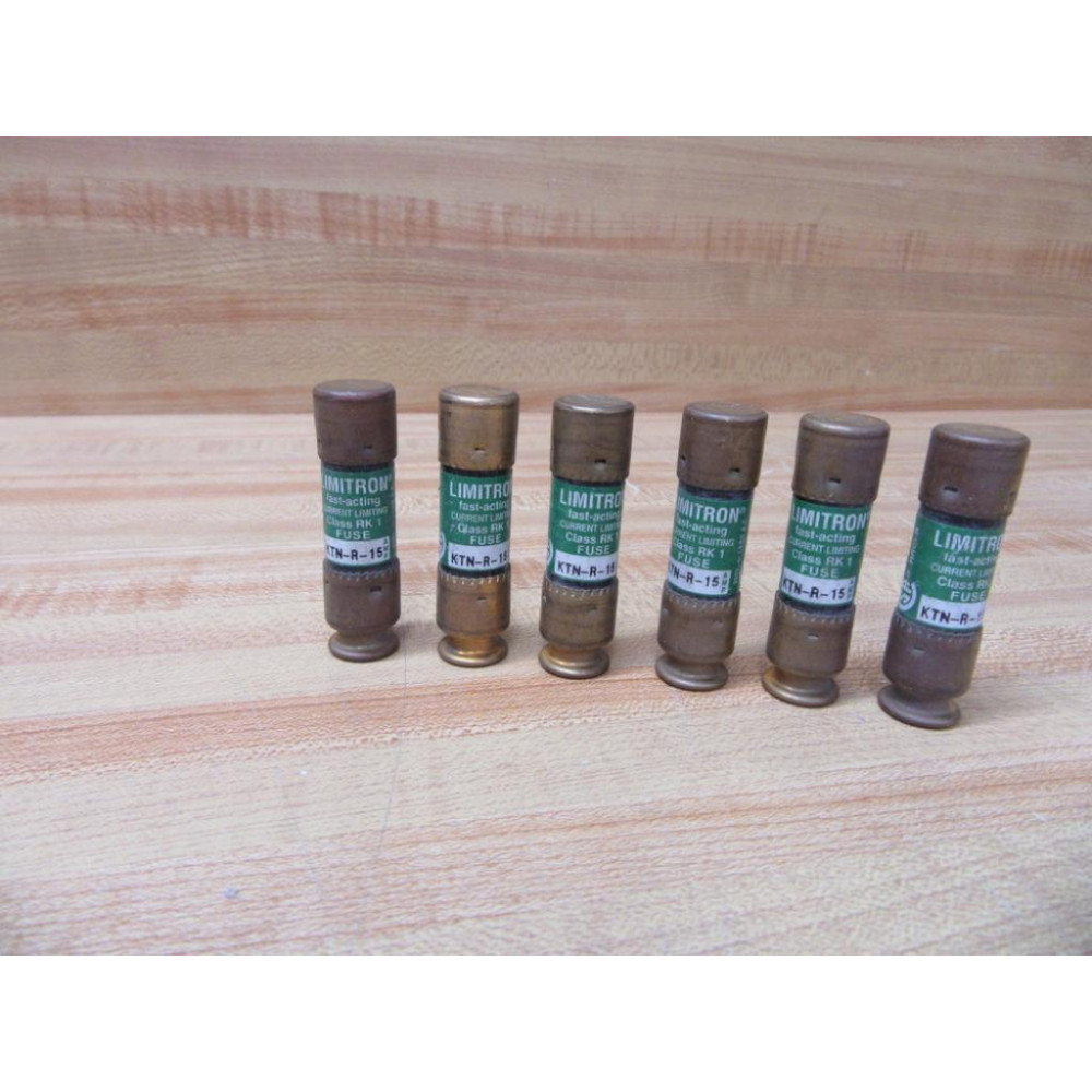Limitron KTN-R-15 Bussmann Fuse Cooper KTNR15 Old Stock (Pack of 6) - New No Box