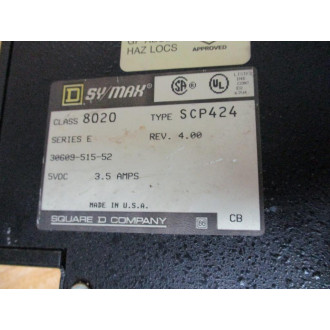 Square D 8020-SCP424 SYMAX 400 Processor Module Ser E,Rev. 4.00, W Key - Used