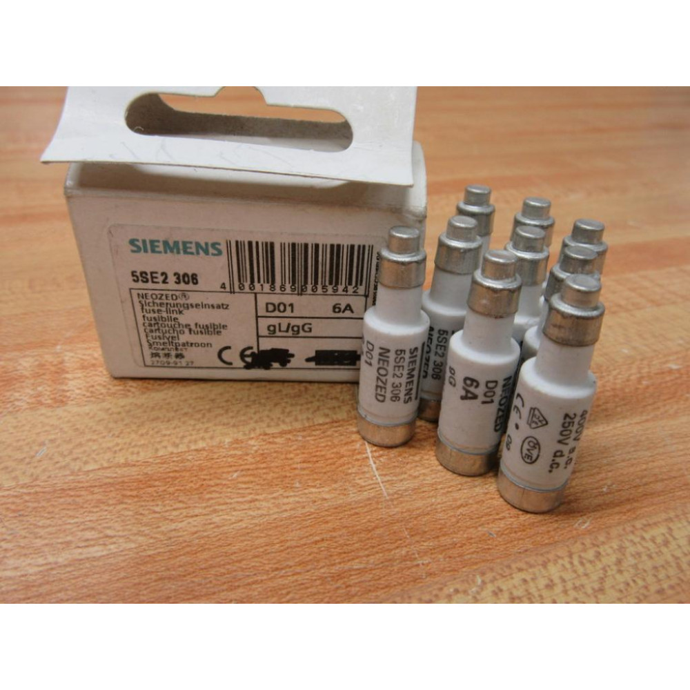 Siemens 5SE2 306 Neosed Fuse-Link 5SE2306 (Pack of 9)