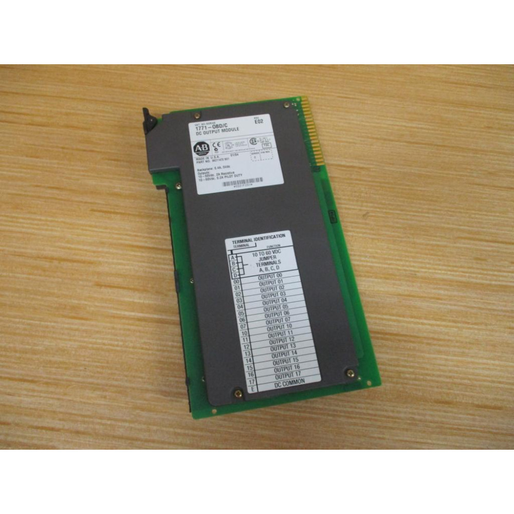 Allen Bradley 1771-OBD Module 1771-0BD Ser.C, Rev. E02, 96211472 B01 - Used Allen Bradley 1771-OBD Module 1771-0BD Ser.C, Rev. E02, 96211472 B01 - Used