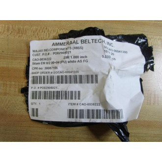 Ammeraal Beltech Silam EM 82 00+04(PU) White AS FG Conveyor Belt - New No Box