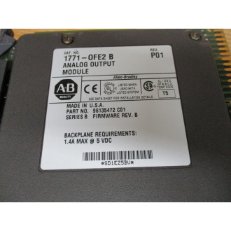 Allen Bradley 1771-OFE2 Module Ser.B,Rev.P01,FW Rev.B,96135472C01 - Used