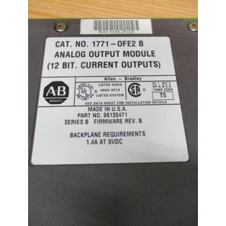 Allen Bradley 1771-OFE2 Module Ser.B, FW Rev. B, 96135471 - Used