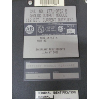 Allen Bradley 1771-OFE2 Module Ser.B, FW Rev. A - Used