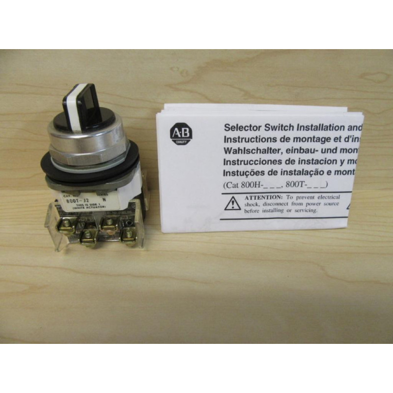 Allen Bradley 800T-J2B 3-Pos. Selector Switch SER N - New No Box Allen Bradley 800T-J2B 3-Pos. Selector Switch SER N - New No Box
