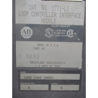 Allen Bradley 1771-LI Loop Controller Interface Module Ser.A, FW Rev. E - Used