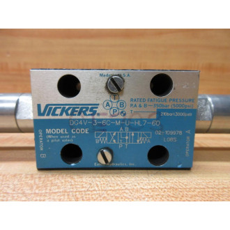 Vickers DG4V-3-6C-M-U-HL7-60 Directional Valve WOut Coil - Used