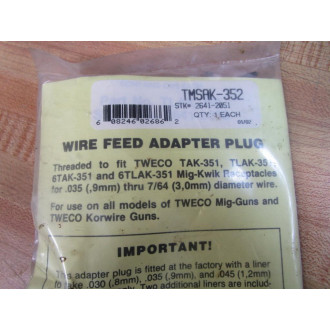 Thermadyne TMSAK-352 Tweco Wire Feed Adapter Plug 2641-2051