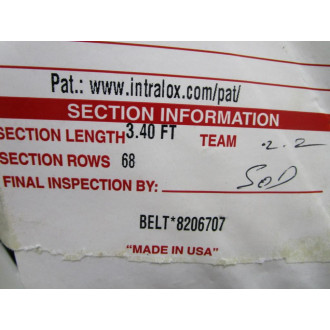 Intralox 1100-6"x3.40' Conveyor Belt 1100 - New No Box