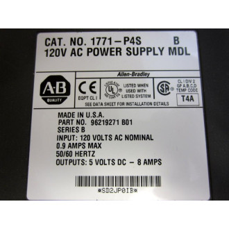 Allen Bradley 1771-P4S PLC5 PS Module1771P4S Ser.B - New No Box
