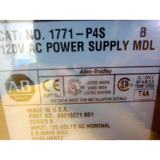 Allen Bradley 1771-P4S PLC5 PS Module1771P4S Ser.B - New No Box