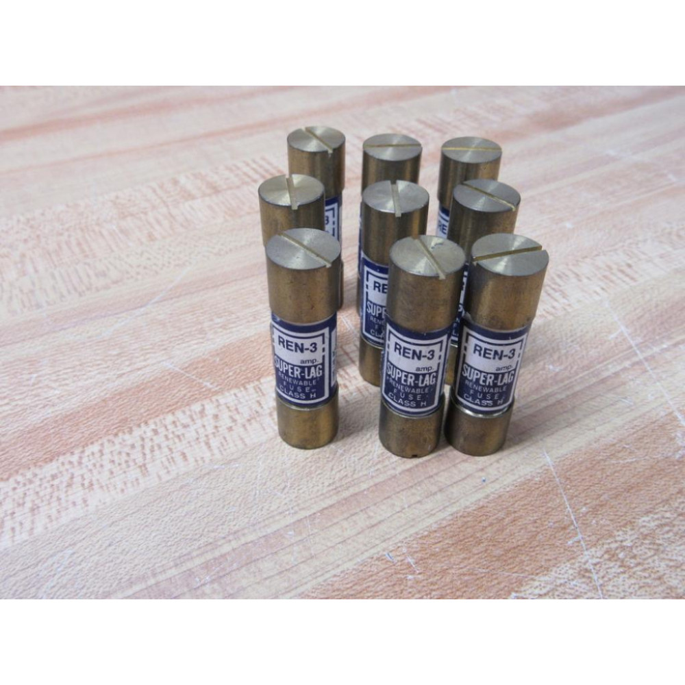 Bussmann REN-3 Cooper Super-Lag Fuse REN3 (Pack of 9) - New No Box