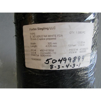 Forbo Siegling E 32U0U2 NA WHITE FDA Conveyor Belt 50500396 305mm x 4026mm