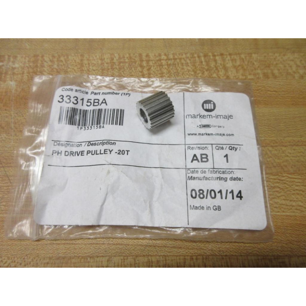 Markem-Imaje 33315BA PH Drive Pulley
