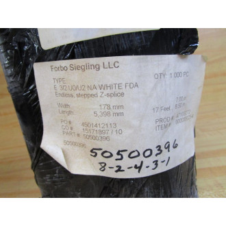Forbo Siegling E 32U0U2 NA WHITE FDA Conveyor Belt 50500396 178mm x 5398mm