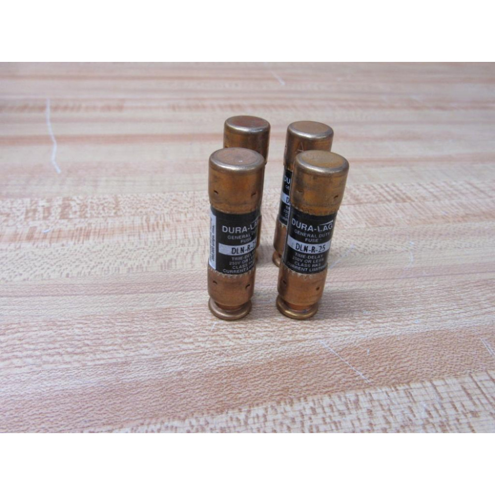 Dura-Lag DLN-R-25 Cooper General Duty Fuse DLNR25 (Pack of 4) - New No Box