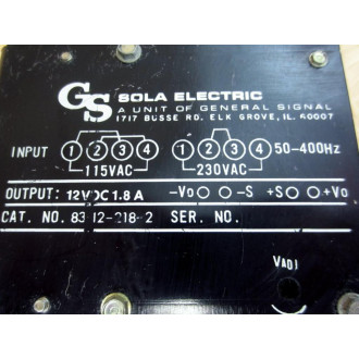 Sola Electric 83-12-218-2 Power Supply 83122182 - Used