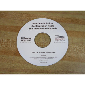 Moore Industries 750-75E05-01AJ Interface Tools And Manuals CD - Used