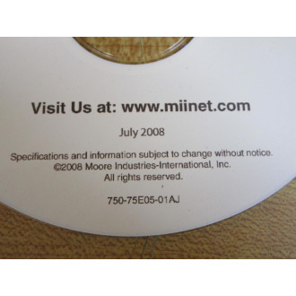 Moore Industries 750-75E05-01AJ Interface Tools And Manuals CD - Used