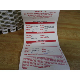 Intralox 2400-6"x10.0991' Radius Friction Top Belt 2400 - New No Box