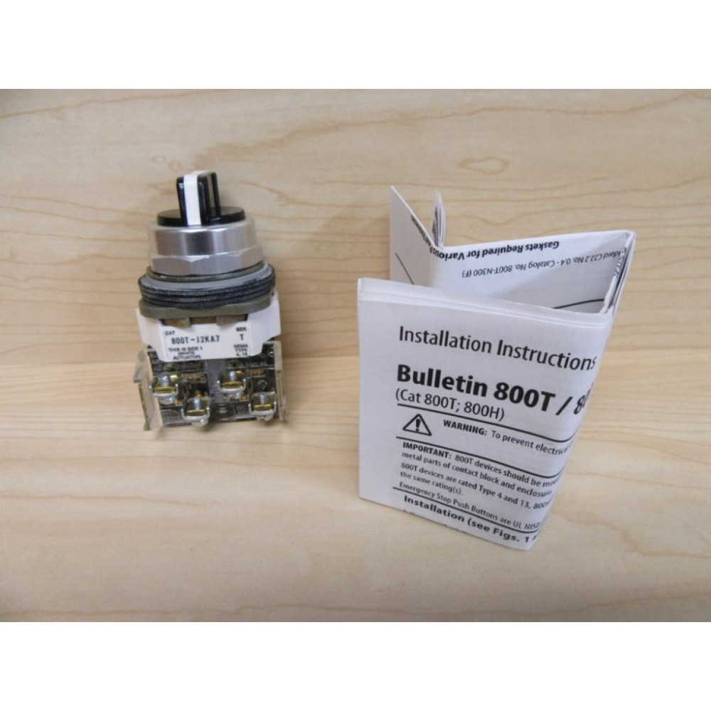 Allen Bradley 800T-J2KA7 Selector Switch 800TJ2KA7 W800T-XA - New No Box