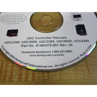 Honeywell 51453375-501 UDC Controller Manuals CD 51453375501 - Used