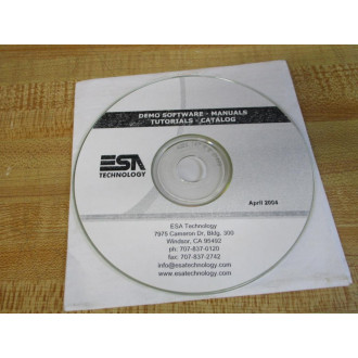 ESA Technology 4080 147 RE 21499 Demo Software Manuals CD - Used