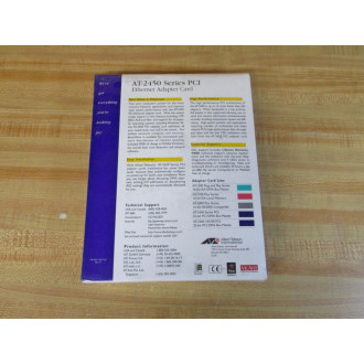 Allied Telesyn International 990-03511-01 Ethernet Adapter Card AT-2450