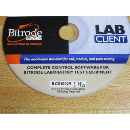 Bitrode BCS10029-519B LAB CLIENT Software BCS10029519B - Used