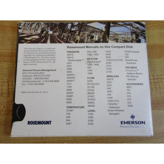Emerson 00822-0100-0010 Rosemount Product Manuals CD Rev. CC - Used