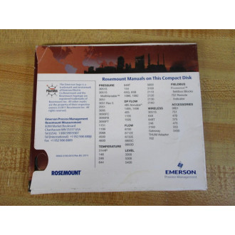 Emerson 00822-0100-0010 Rosemount Product Manuals CD Rev. BV - Used